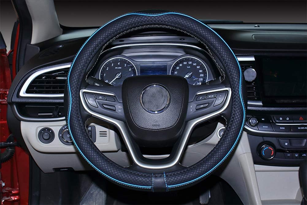 Mayco Bell piel de microfibra- Funda para volante para coche, NegroAzul