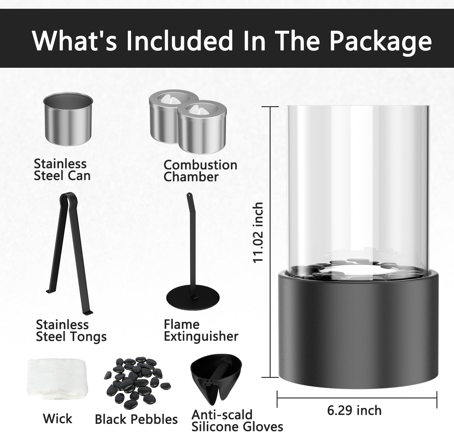Chimenea de mesa para interiores y exteriores, chimenea Elcohol Mini chimenea sin humo, inodoro, sin ventilación, chimenea personal portátil