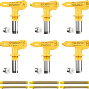 6 puntas de boquilla de pulverización reversibles sin aire y 6 filtros de pistola de pulverización sin aire de repuesto para boquillas de 6 puntas de boquilla de pulverización reversibles sin aire y 6 filtros de pistola de pulverización sin aire de repuesto para boquillas de