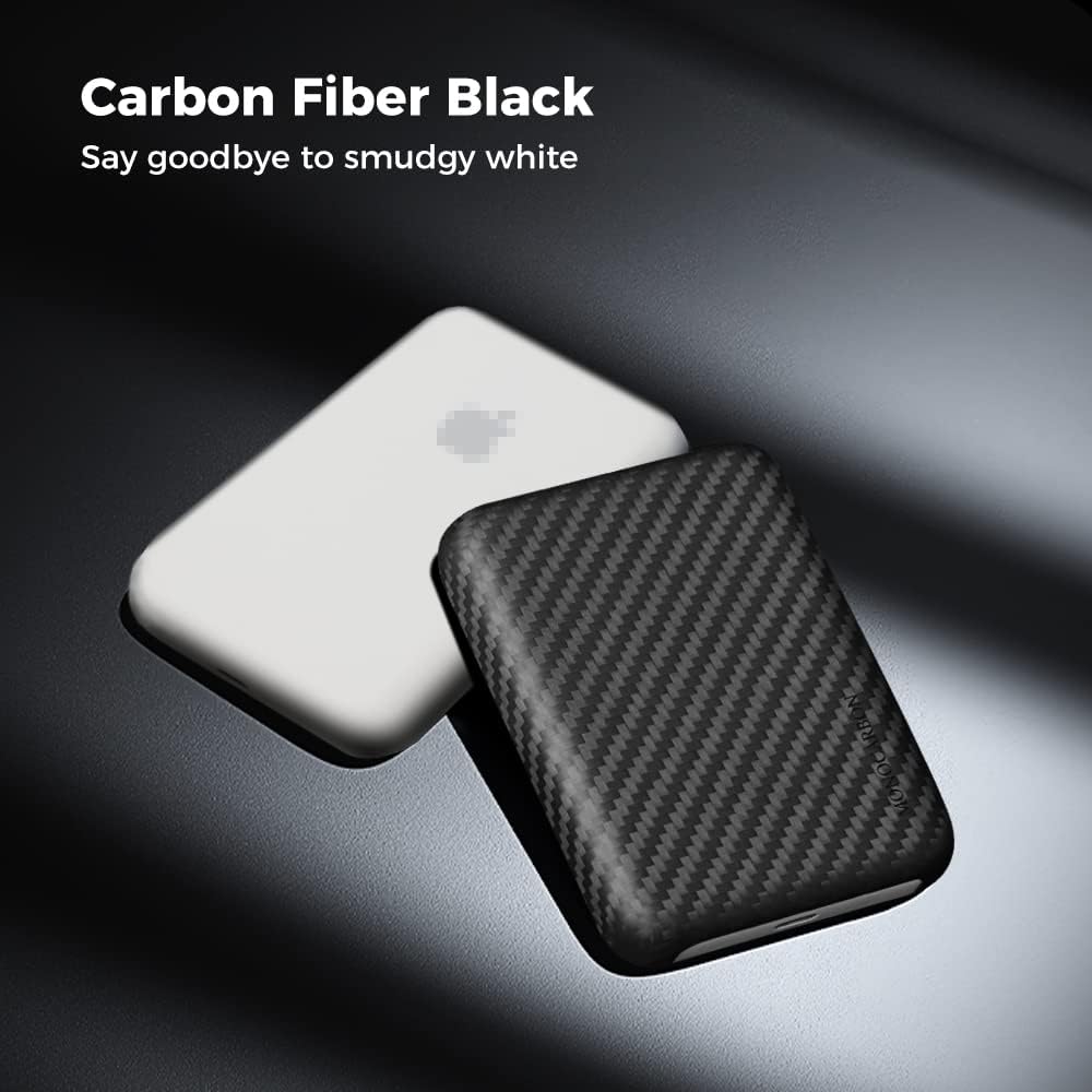 MONOCARBON MagSafe-Paquete de baterías, funda de fibra de carbono para iPhone 15 Pro Max, funda con cargador MagSafe portátil para iPhone 14, 13,