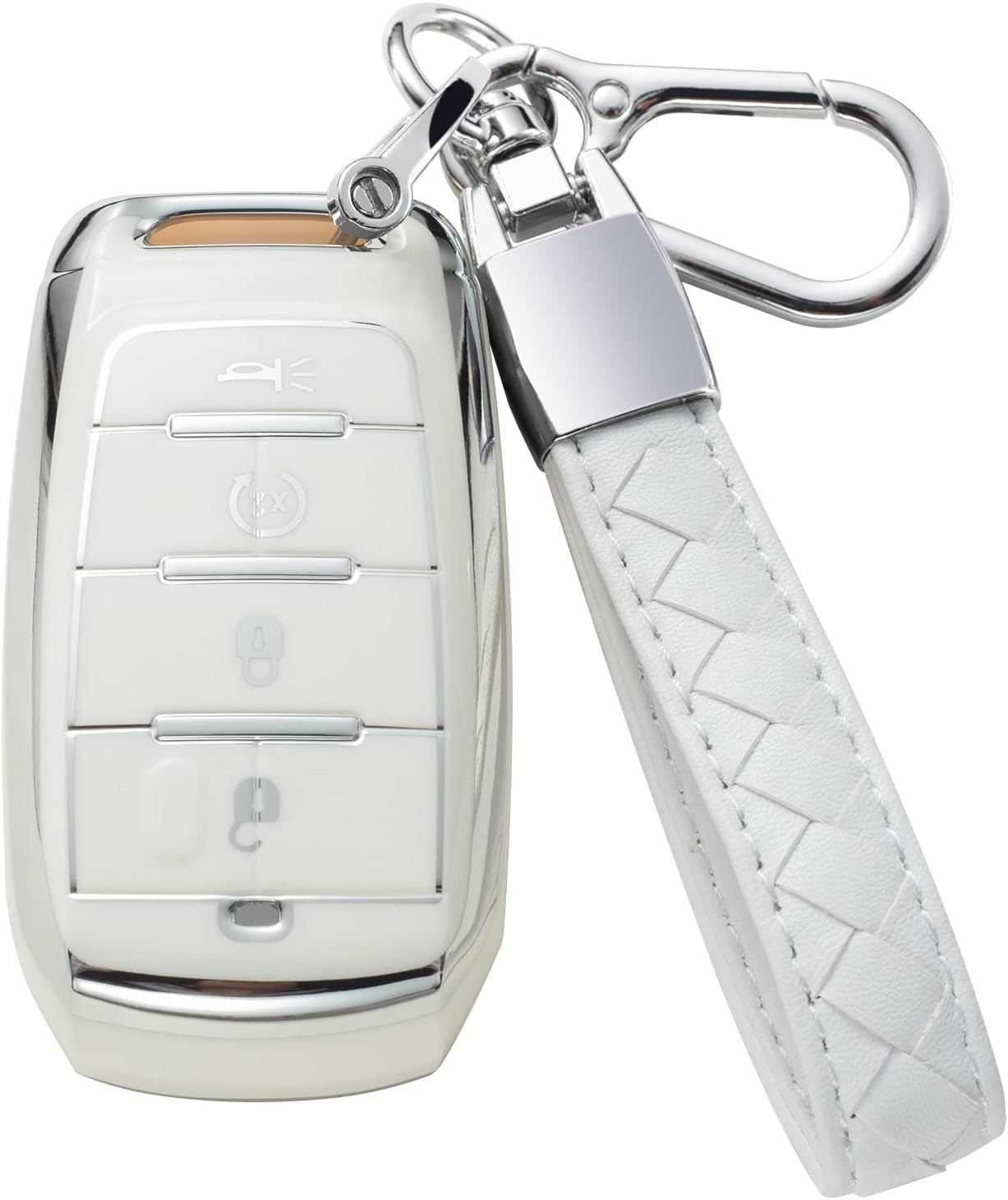 Compatible con funda para llavero Dodge con cordón de cuero, funda de protección para llave de automóvil para Dodge RAM 1500 2500 3500 4500 5500