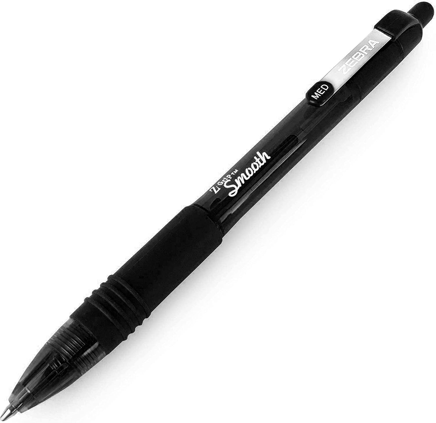 Zebra Z-Grip Smooth – Bolígrafo de 0.039 in, tinta negra y barril, paquete de 10 unidades, en embalaje Zebra