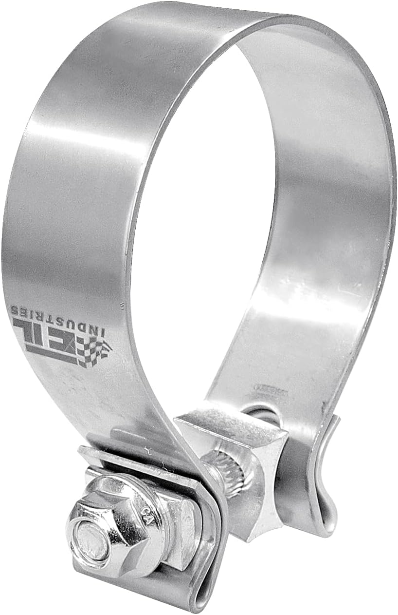 Abrazadera de escape de 2.5 pulgadas, banda estrecha de 2 12 pulgadas de acero inoxidable 304 para silenciador, 2 piezas