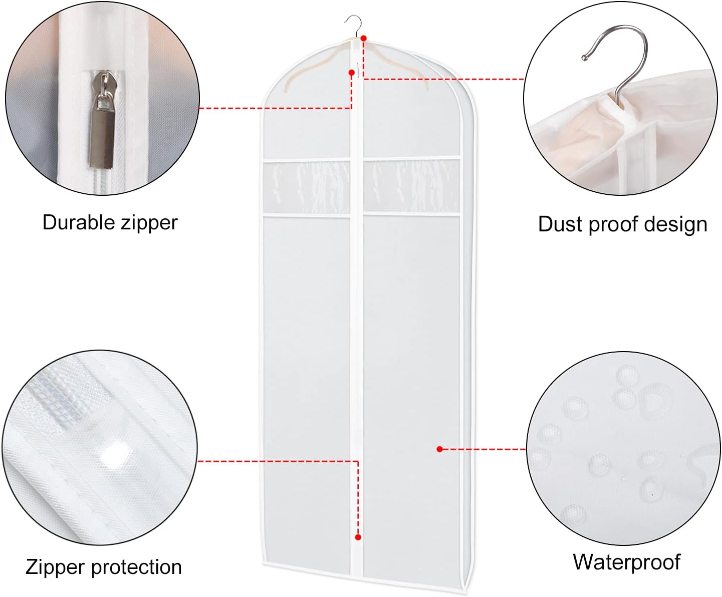 Zilink – Bolsa de ropa para colgar, ligera, para almacenamiento, resistente al polvo, con cremallera completa, para almacenamiento de armario