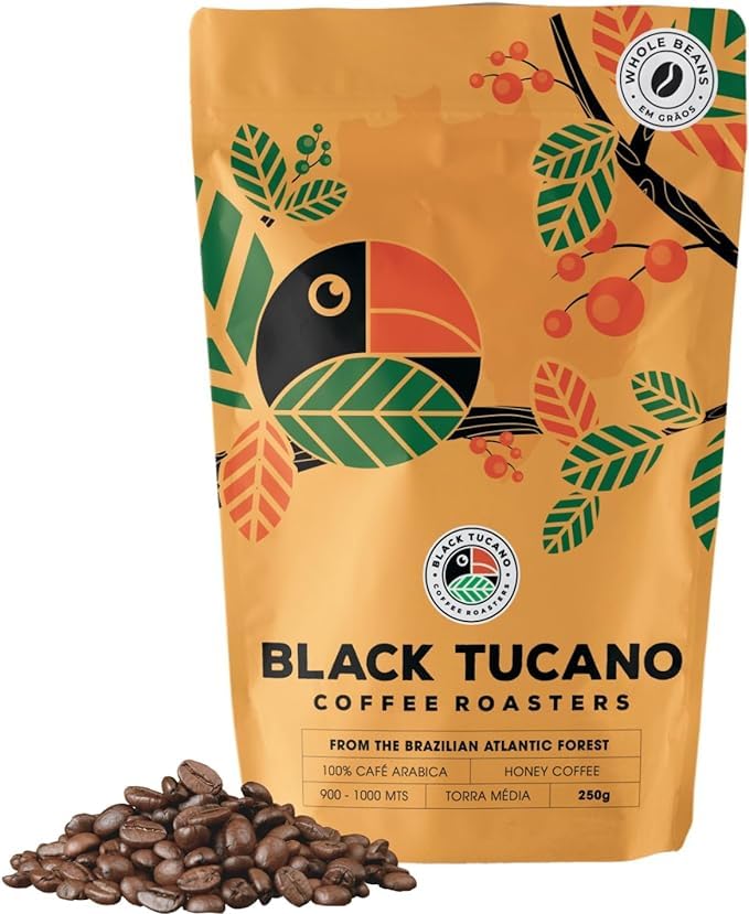 Black Tucano Café especial  Café brasileño en grano entero tostado medio  Café con miel en granos enteros  8.8 onzas 8.82 oz