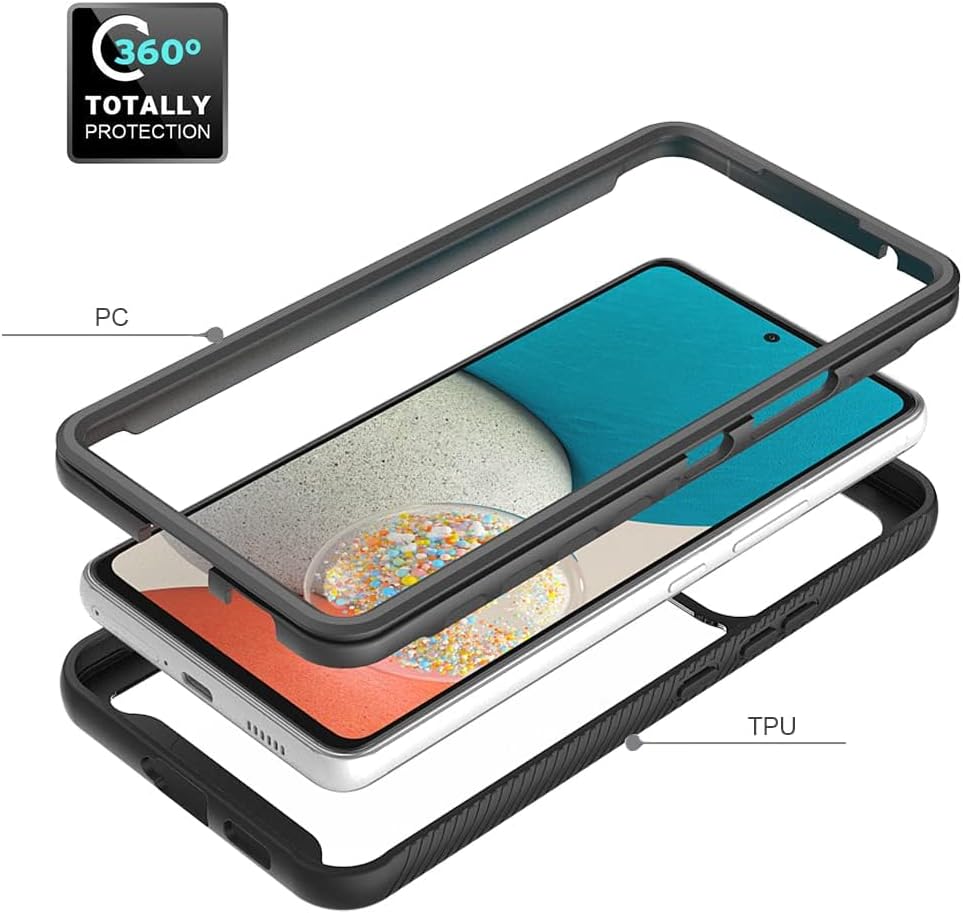 Asuwish Funda para teléfono Samsung Galaxy A53 5G con protector de pantalla de vidrio templado y soporte delgado, híbrida, resistente, funda