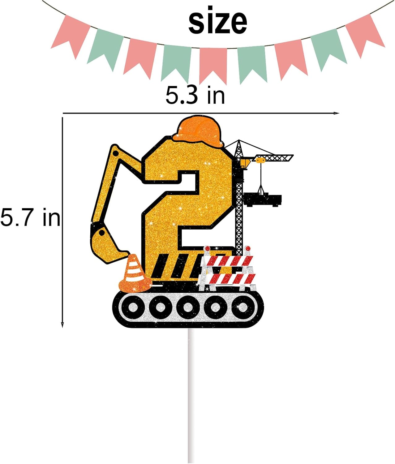 Decoración de pastel de construcción para niños y niñas, baby shower, 2 cumpleaños, suministros de fiesta temática de construcción, camión, tractor,