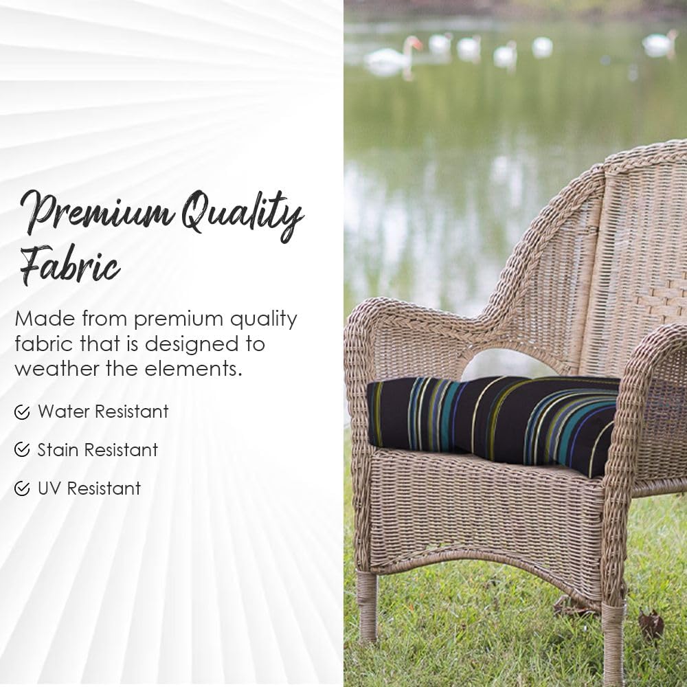 RSH Décor Juego de 3 piezas de sofá de mimbre copetudo y cojín para silla  Tela de poliéster para interiores y exteriores  Reversible  1 sofá