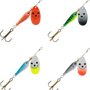 Juego de 4 cebos giratorios de pesca, señuelos de pesca de lubina, cebos giratorios para equipo de pesca de lubina, regalo de gancho de pesca para Juego de 4 cebos giratorios de pesca, señuelos de pesca de lubina, cebos giratorios para equipo de pesca de lubina, regalo de gancho de pesca para