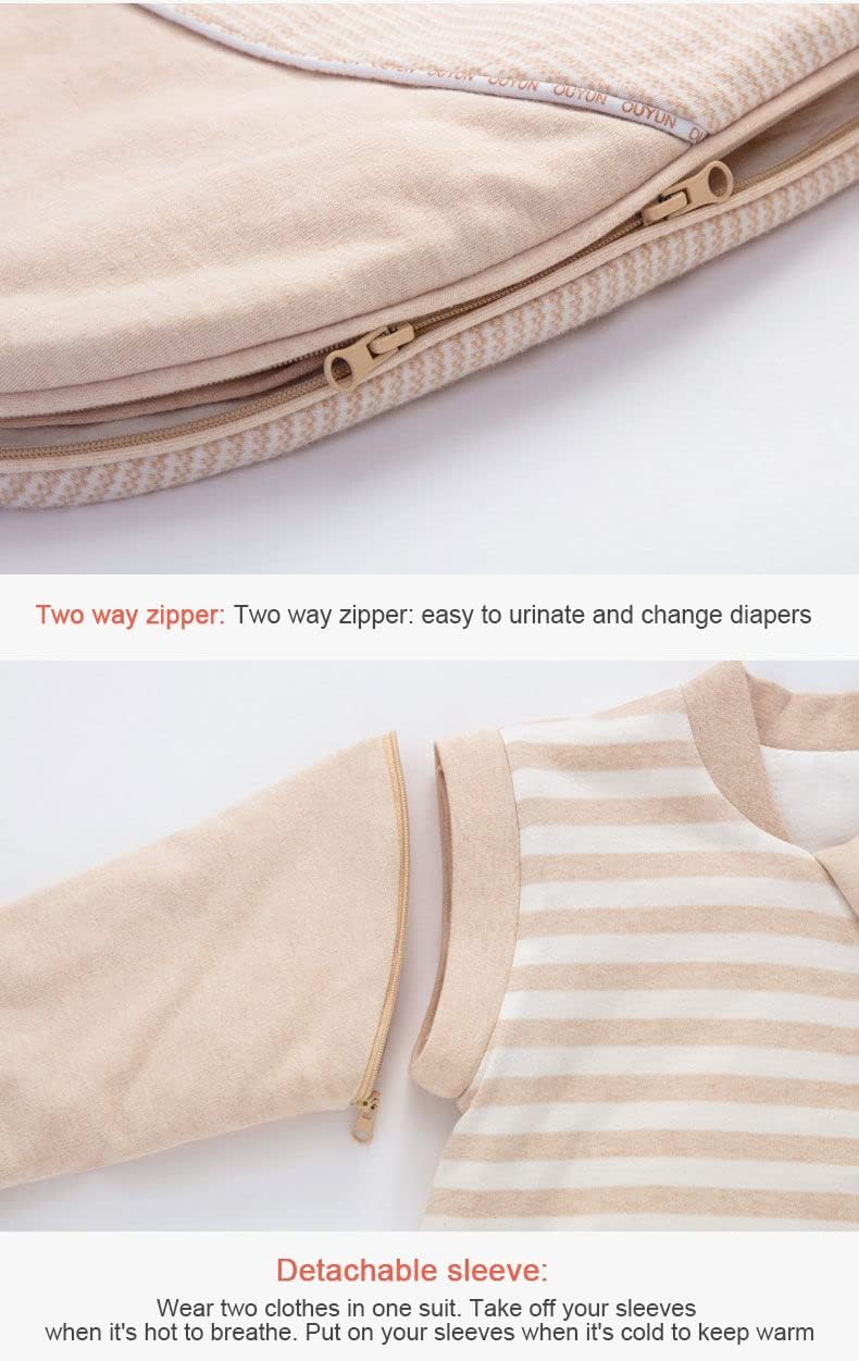 Saco de dormir con cremallera de 3 vías para bebé, niña, niño, unisex, saco de dormir para bebé, 100% algodón, TOG 2.5, manta portátil para bebé