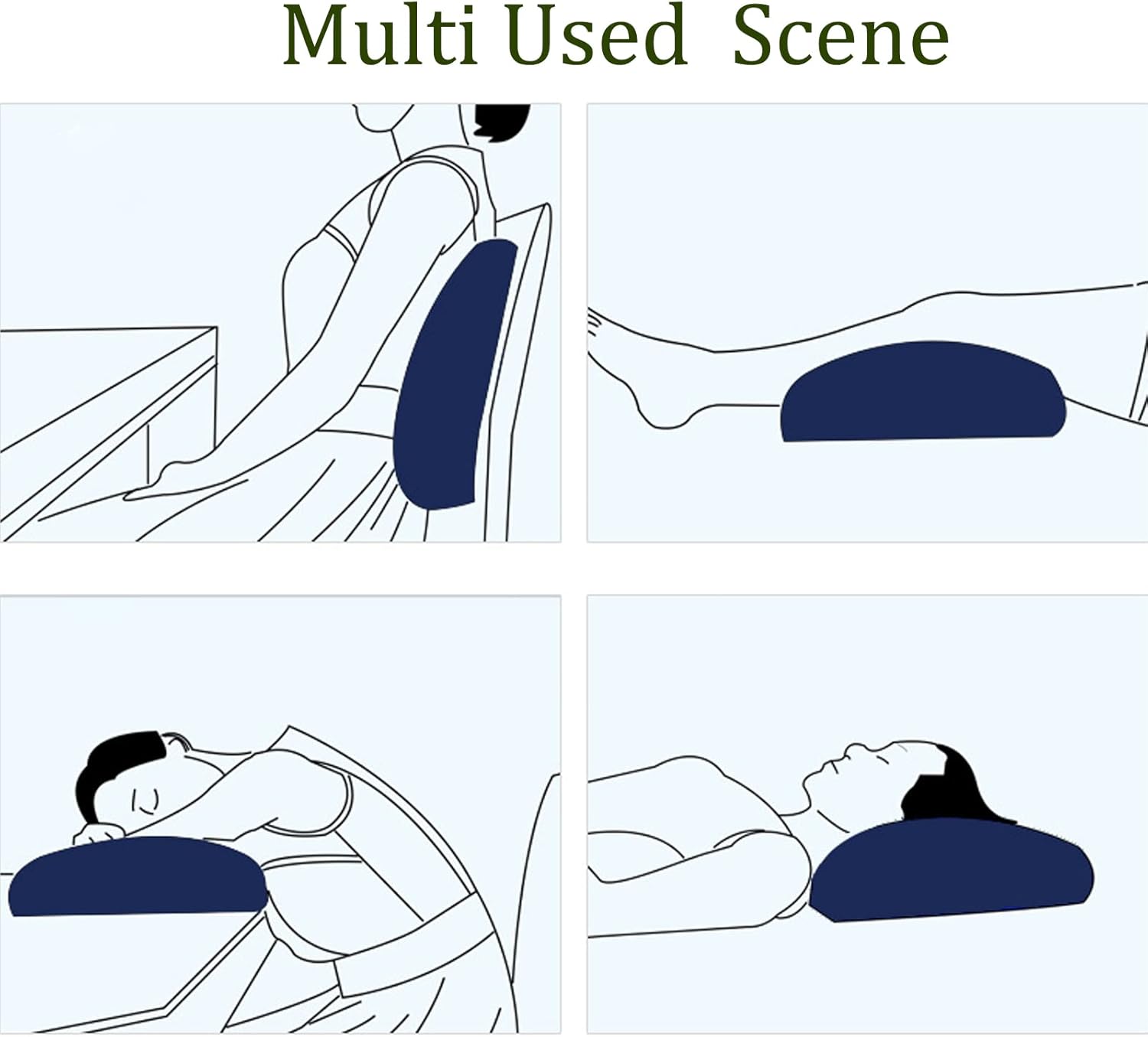 Juego de almohadas inflables de cuña para cama, almohada de apoyo poscirugía para espalda, rodillas, alivio del dolor de piernas, almohadas