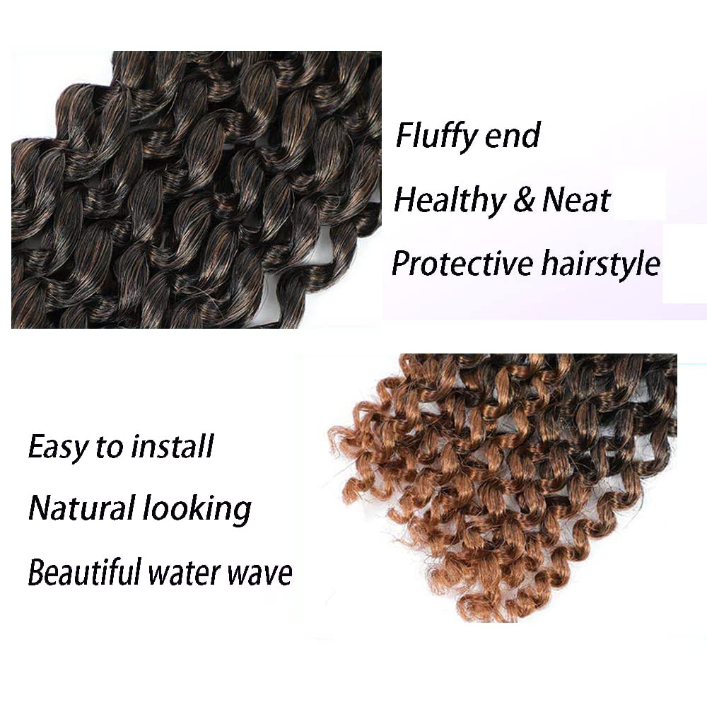8 paquetes de extensiones de cabello rizado de 18 pulgadas, Passion Twist, con ondas de agua, crochet, ombre, para trenzar