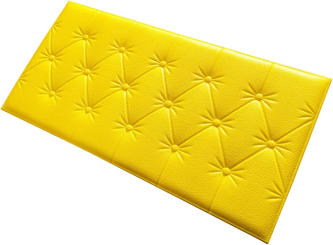 Paneles de pared de espuma autoadhesivos 3D, 23.6 x 11.8 pulgadas, decoración de cuero revestido, anticolisión, cojín suave para cubrir paredes,