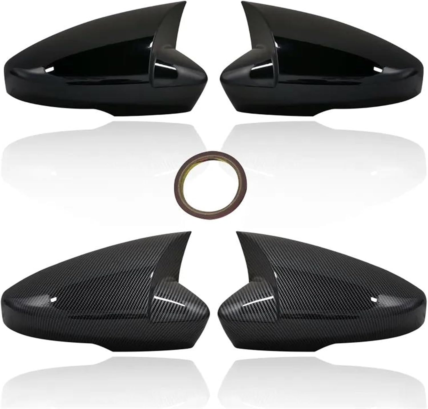 Pair Car Rearview Mirror Covers Wing Mirror Caps for Skoda Octavia Mk3 A7 5E 2014-2019 for VW T-ROC T-Cross 2018-2021 Nivus (Size  Carbon Fiber Look)