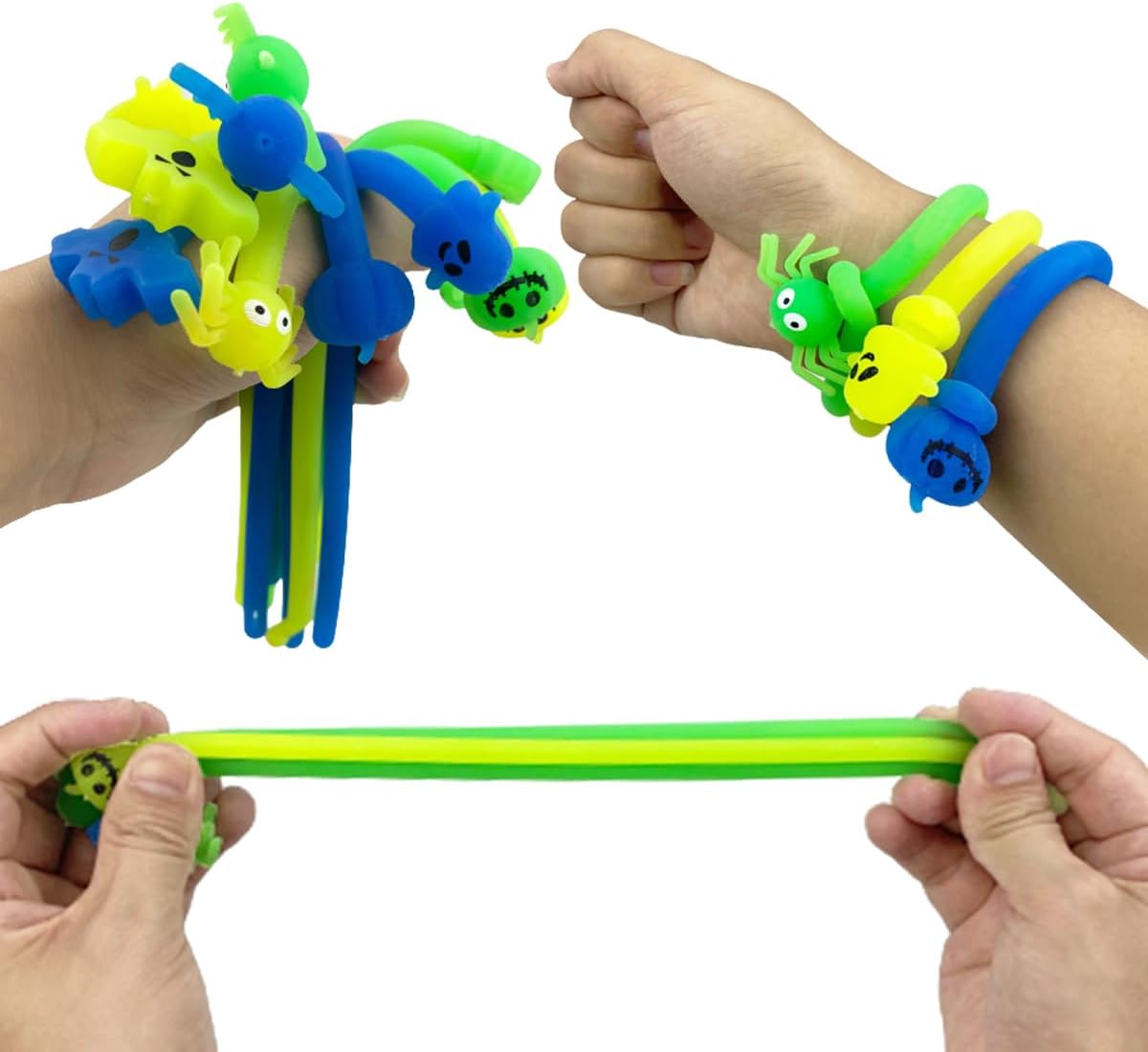 JoFAN Paquete de 24 juguetes sensoriales de cuerda elástica de Halloween para niños y niñas, regalos de fiesta de Halloween, bolsas de golosinas de