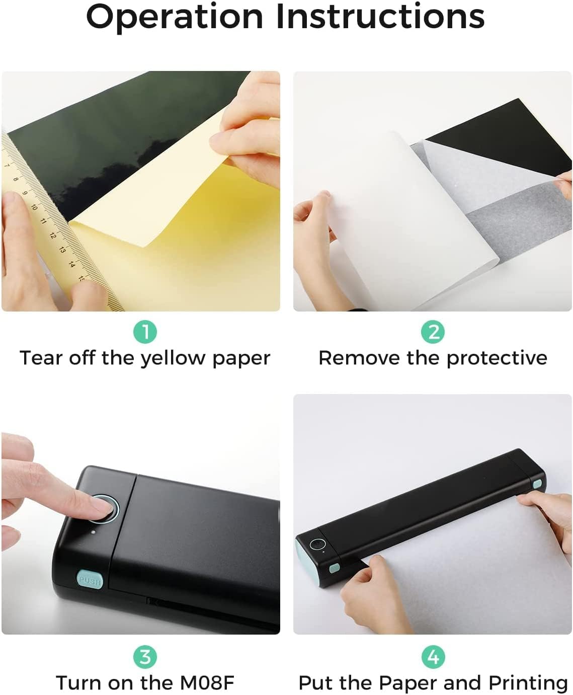 Impresora de plantillas de tatuaje, impresora portátil inalámbrica Bluetooth, 10 hojas de papel de transferencia gratuita, kit de impresora de
