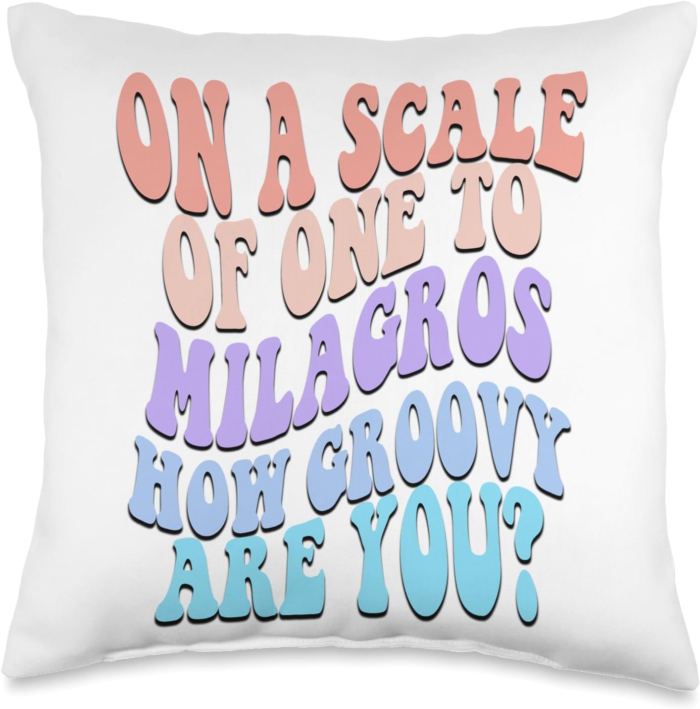 Cute Retro Girls Groovy Milagros Personalized Name Throw Pillow, 16×16, Multicolor