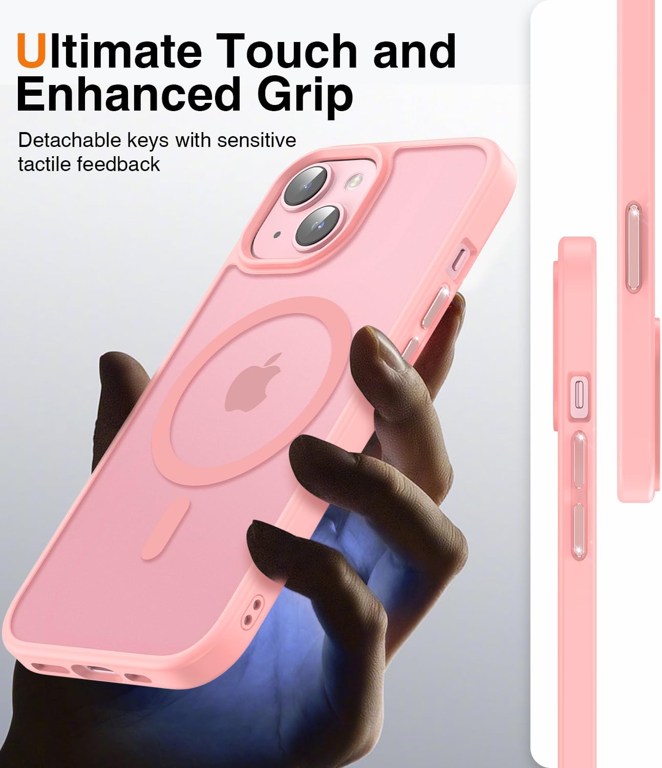 Meifigno Magic Mag Series – Funda diseñada para iPhone 15 Plus, protección de grado militar y compatible con MagSafe, parte trasera mate translúcida