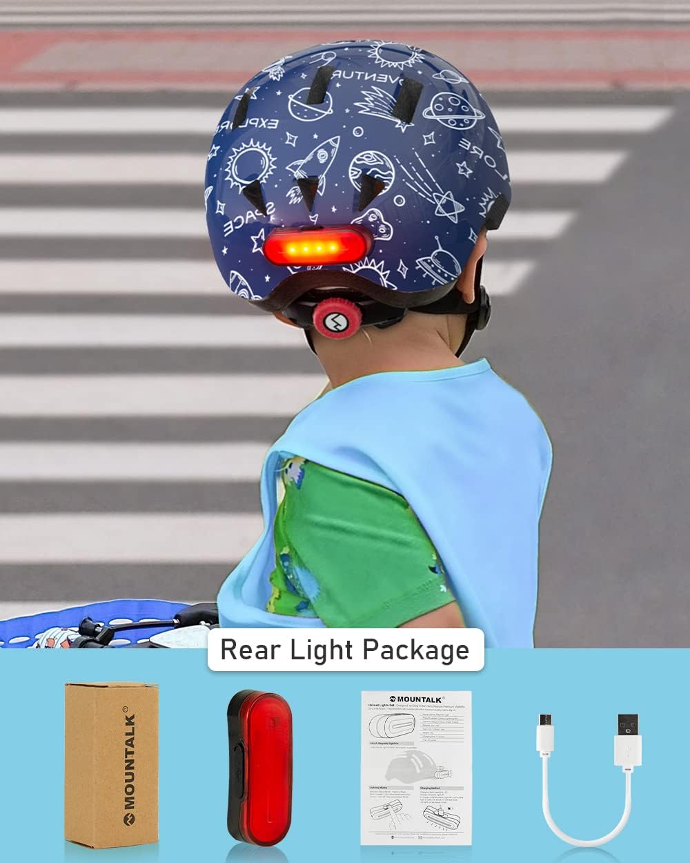 Casco de bicicleta para niños y niñas, cascos ajustables para niños, desde bebébebé hasta niños, 12345678 años con luztalla XS