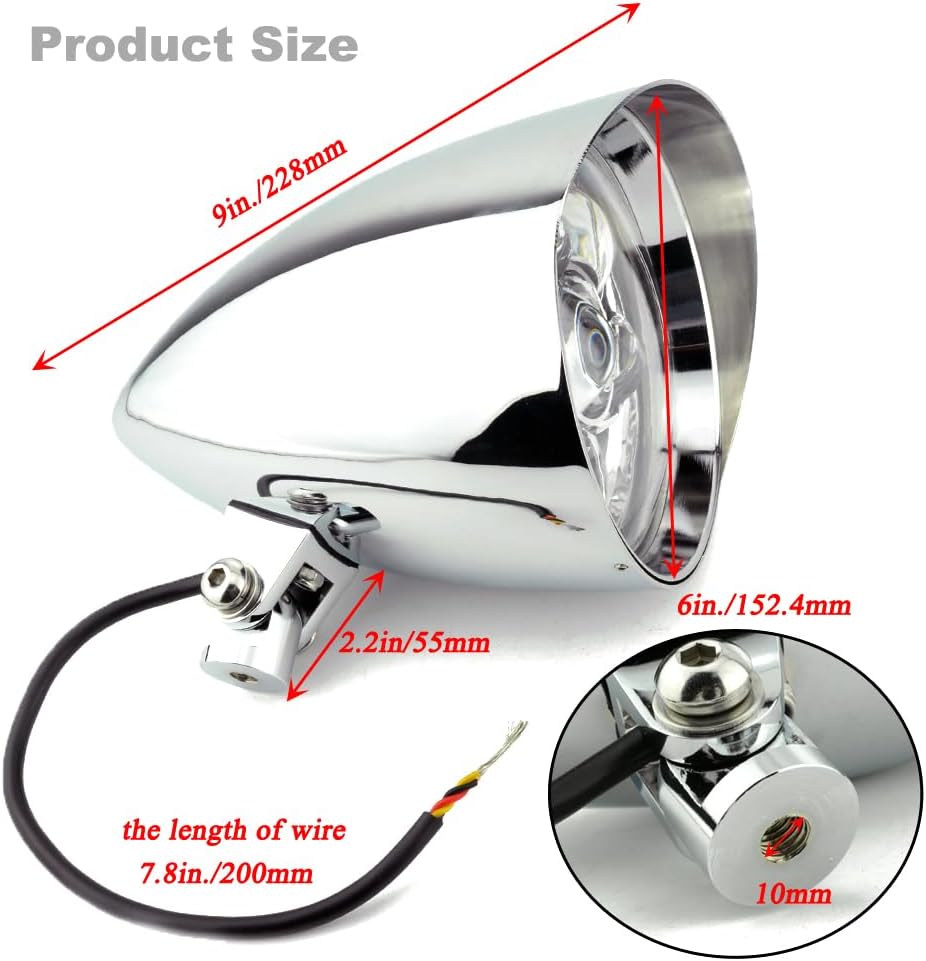 5 34 pulgadas bala faro motocicleta LED visera superior 0.394 in Tri Bar 5.75 “para Harley Sportster Dyna Softail Bobber Chopper personalizado