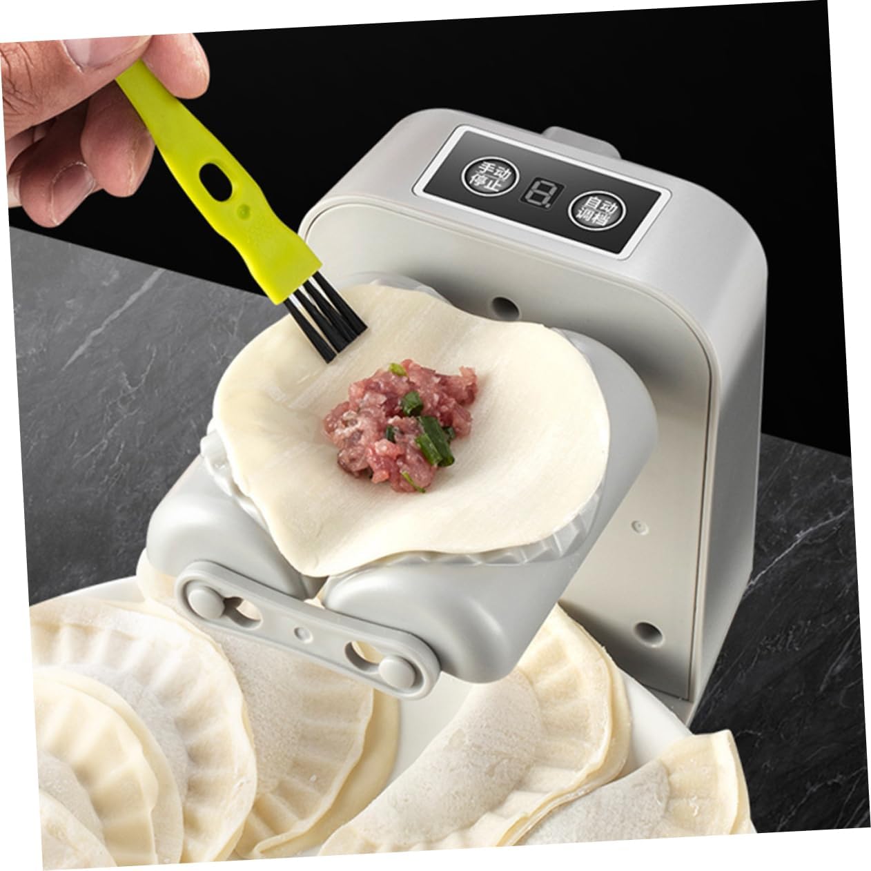 RUNROTOO Máquina para hacer masas de pasta para hacer albóndigas, prensatelas, herramienta para hacer masas, prensa para la piel, albóndigas, moldes