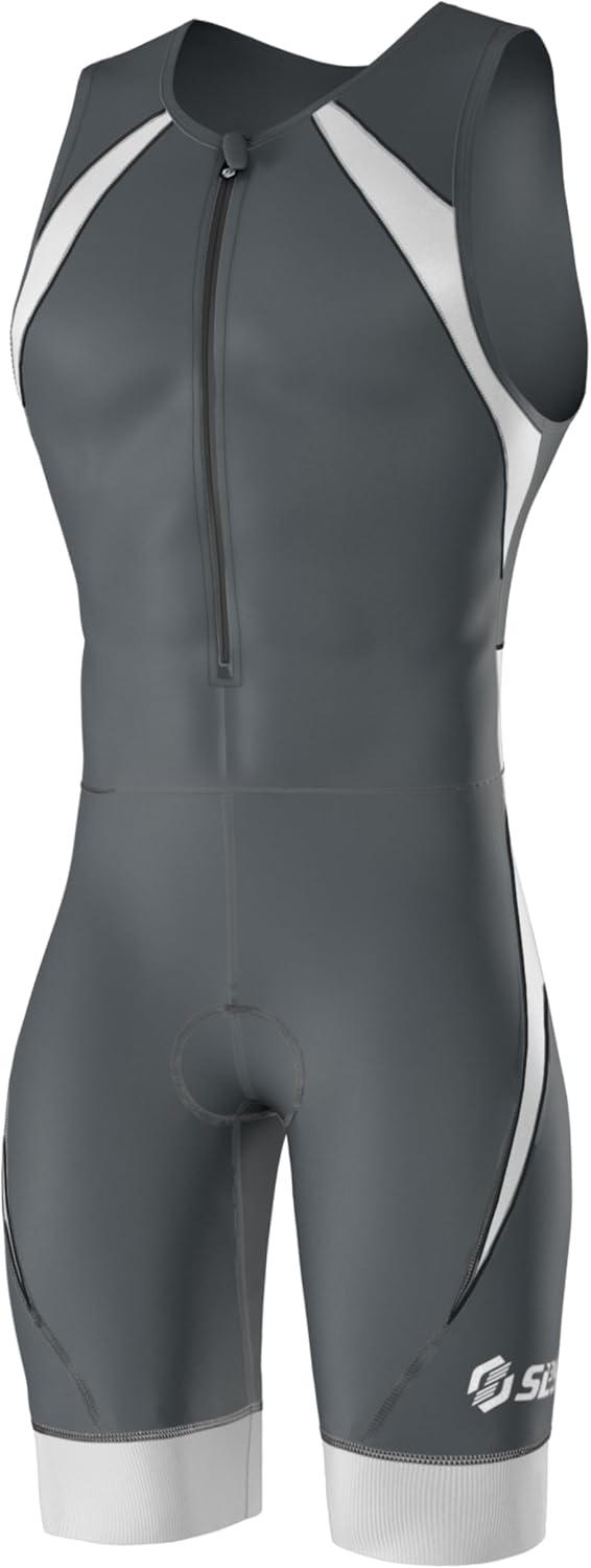 Trajes de triatlón para hombre – FRT 2.0 sin mangas Tri Traje de triatlón para hombre – Trisuit Triatlón de secado rápido, bolsillo trasero