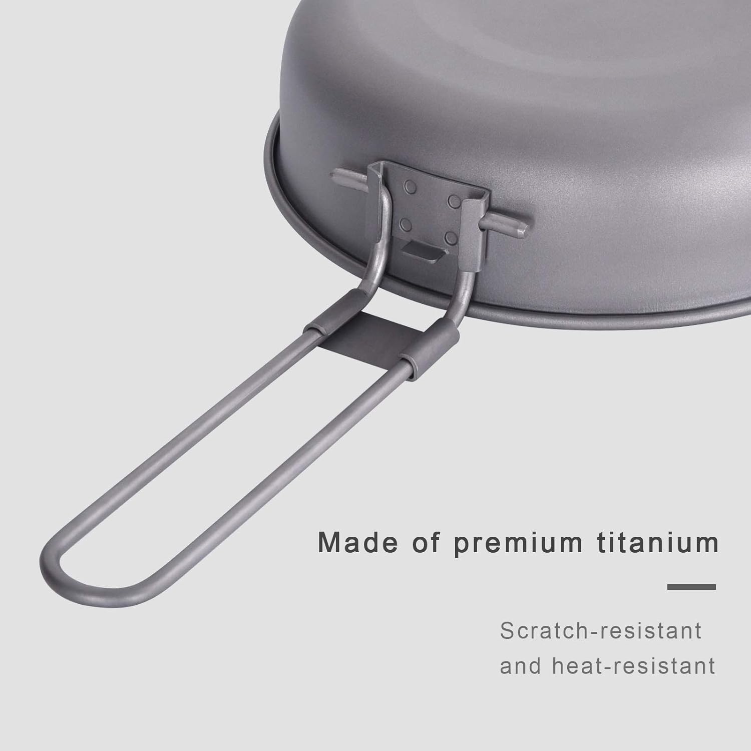 Boundless Voyage Sartén de titanio con mango plegable ultraligero para acampar picnic sartén plancha vajilla utensilios de cocina A-Ti2061C