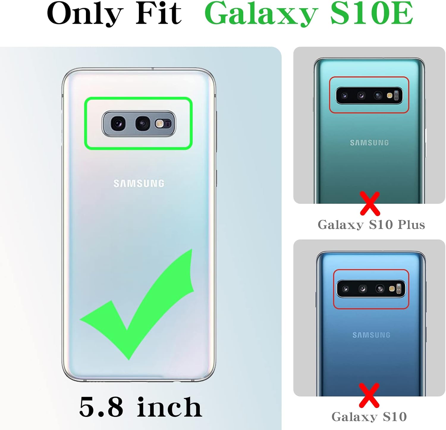 Funda para Samsung S10E (no S10), a prueba de golpes, funda de protección para adolescentes y mujeres con bonito anillo dorado soporte de flor