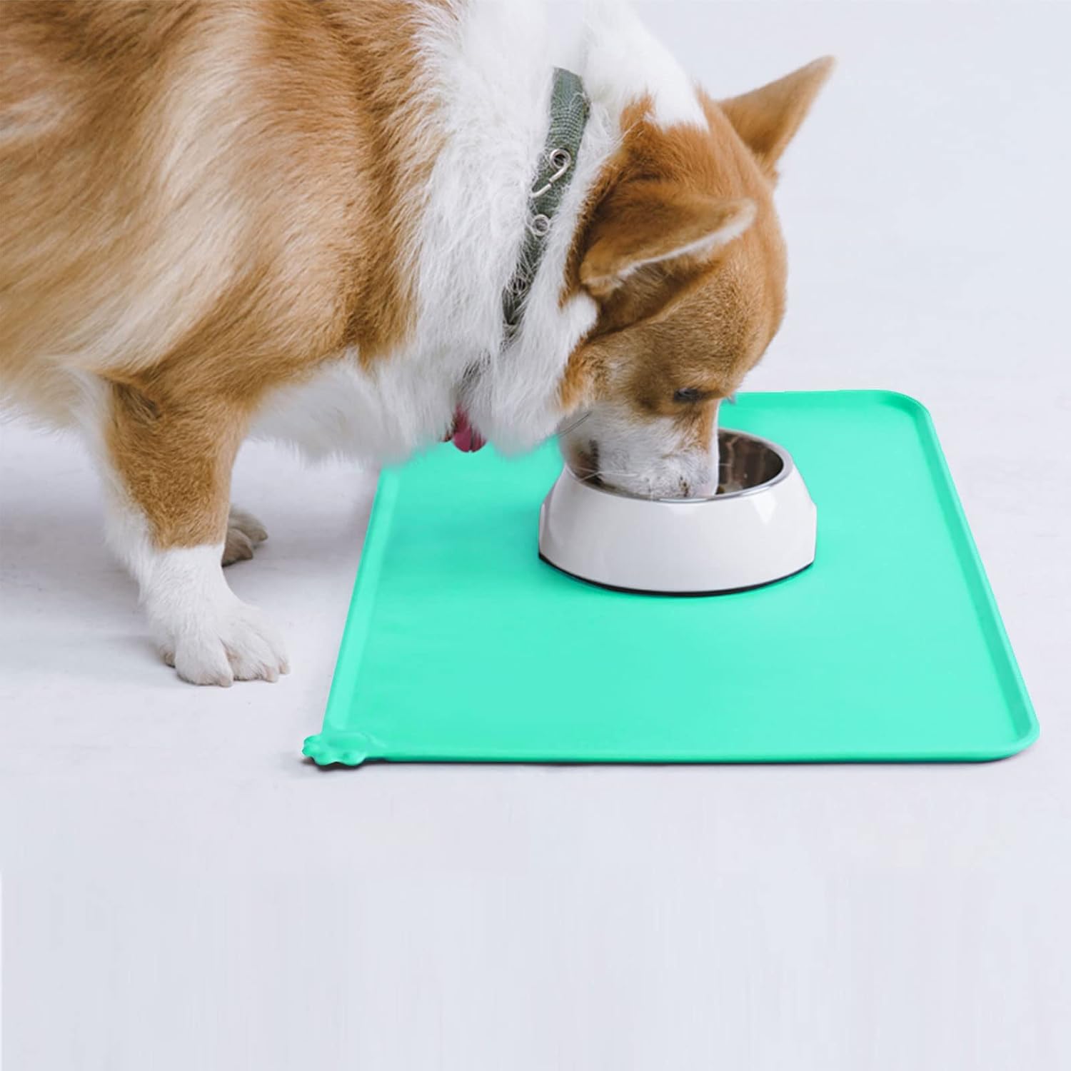 AUDWUD – Tapete de silicona, impermeable y antideslizante para alimentos de perros y gatos, para tazón de mascotas