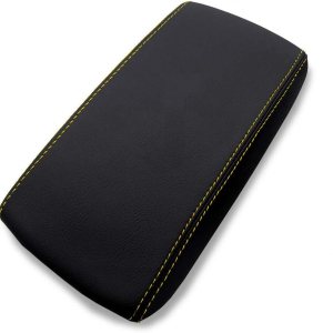 Autoguru Console Armrest Cover Sliding Leather Made for Hyundai Elantra 17-20 Yellow Stitch Autoguru Console Armrest Cover Sliding Leather Made for Hyundai Elantra 17-20 Yellow Stitch