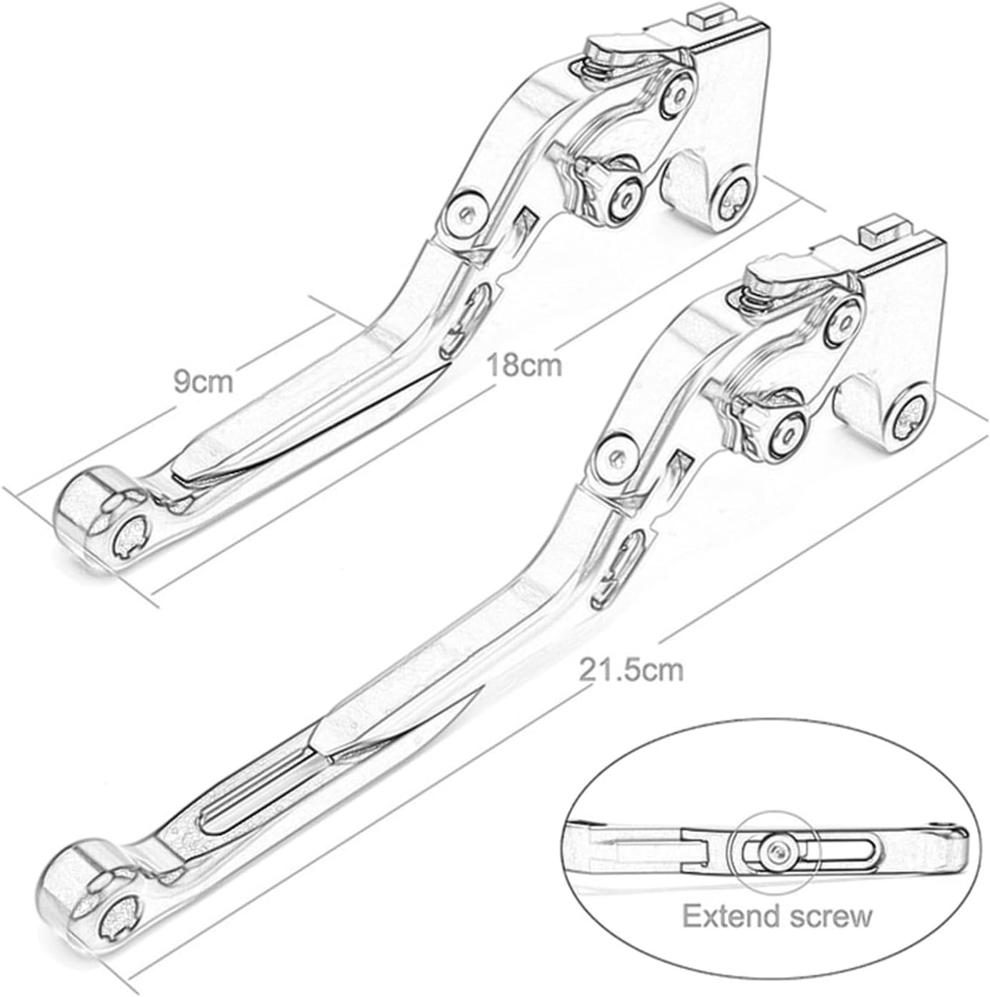 FLEAGE Motorbike Drum Brakes for Yamaha XJ6 N XJ6 Diversion 2009-2015 Motorcycle Brake Clutch Lever Knobs Handle Grip Handlebar Reservoir Levers