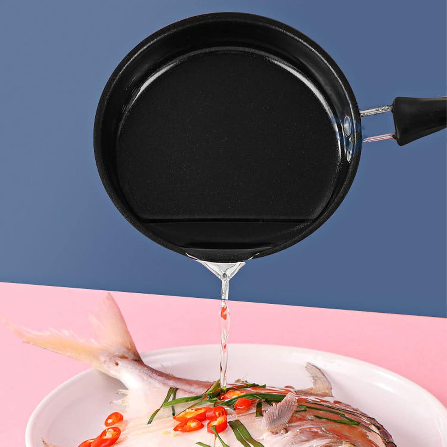Mini sartén, sartén de acero inoxidable de 4.7 pulgadas, sartén antiadherente para huevos, tortillas, sartén pequeña para huevos y panqueques (azul)