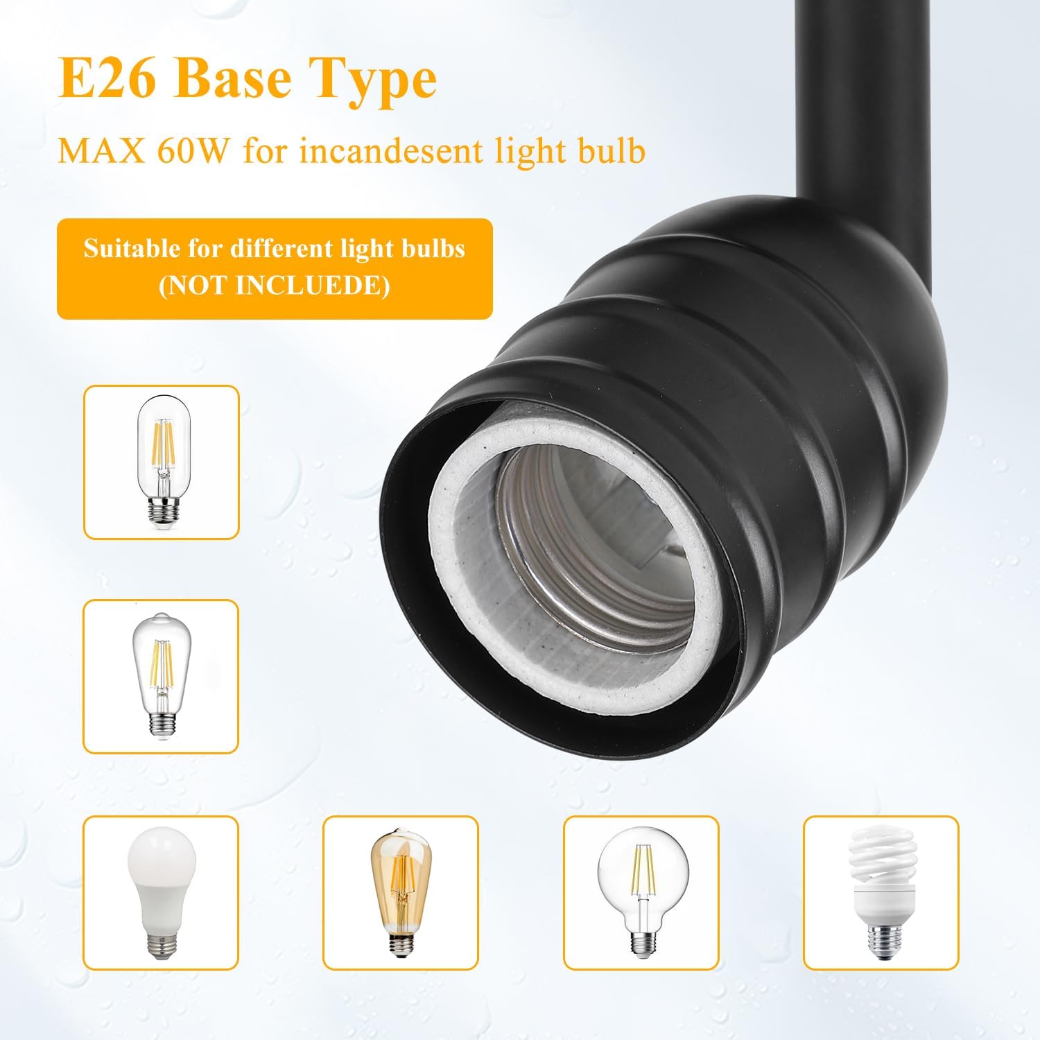 Cabezas de iluminación H Track Base E26, accesorios de luz de pista de halo blanco, luces giratorias ajustables, paquete de 3