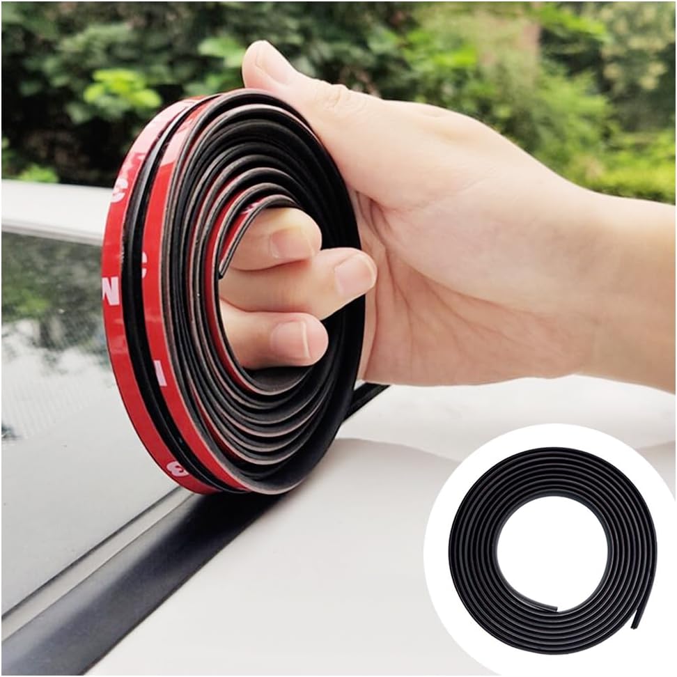 Burlete de 16.4 pies para parabrisas de automóvil, corte en forma de T, sello de techo corredizo con autoadhesivo, borde de goma impermeable para
