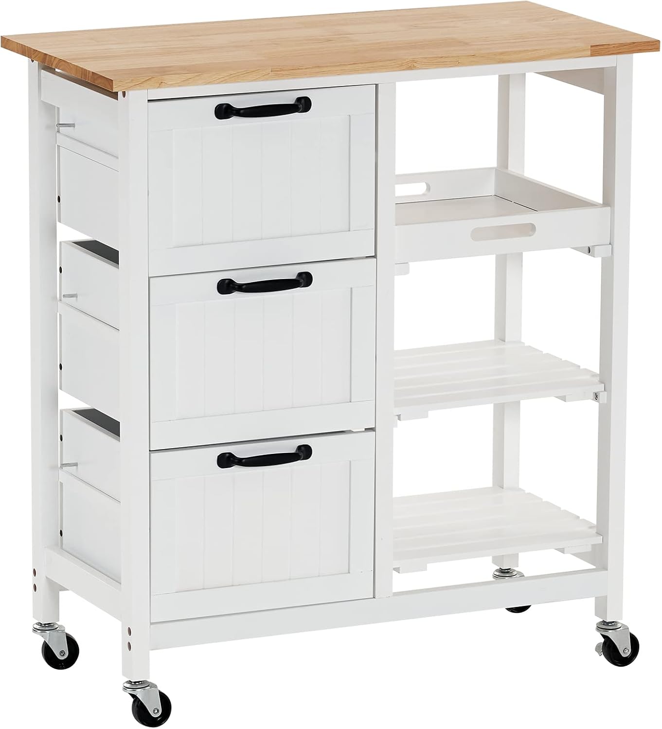 Carrito de isla de cocina blanco con almacenamiento, isla de cocina rodante, pequeña mesa de isla de cocina, carrito de café con ruedas, carrito de