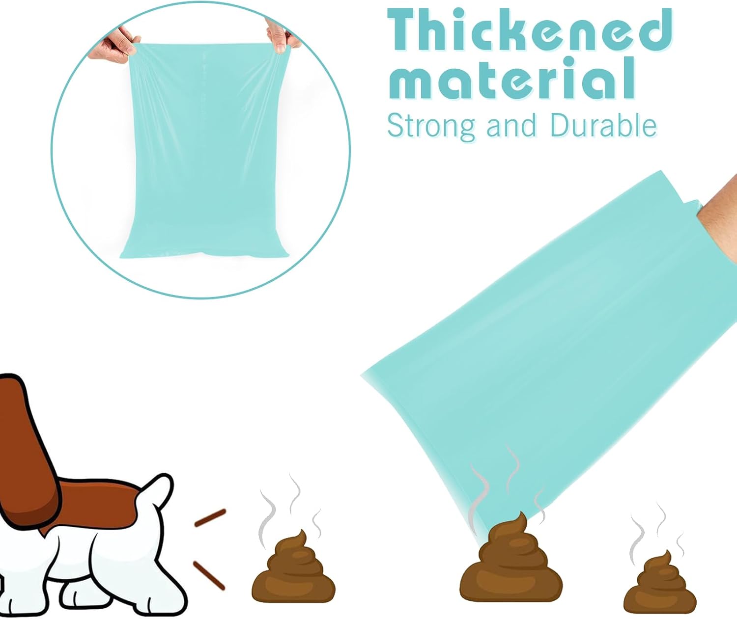 Toplive Rollos de bolsas para excrementos de perro, bolsas de basura para perros, extragruesas, fuertes, a prueba de fugas, 16 rollos (240 bolsas),
