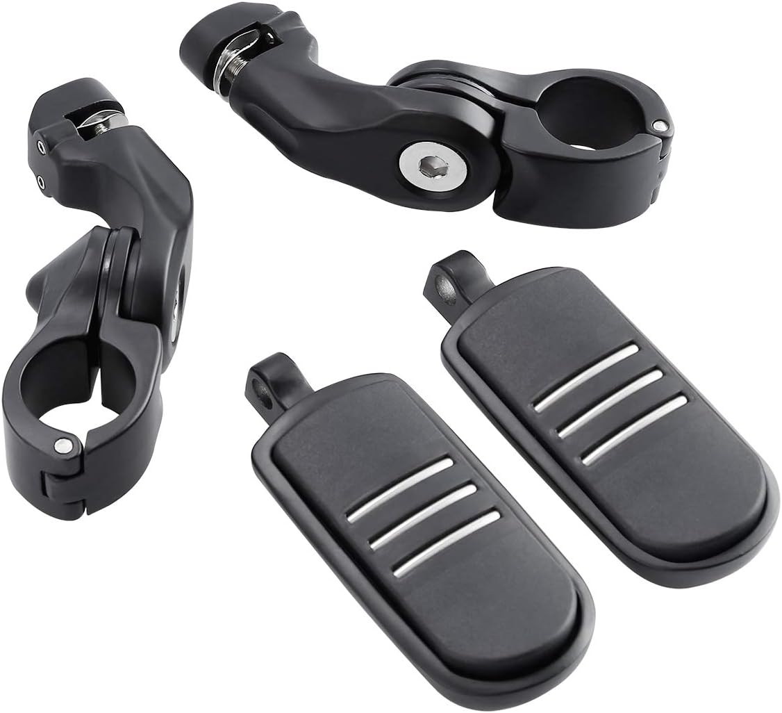 TCT-MOTORPARTS Estriberas negras de 1 14 pulgadas para Harley Touring Street Electra Glide Ultra FLHT FLHX FLHR Road King 2009-2023