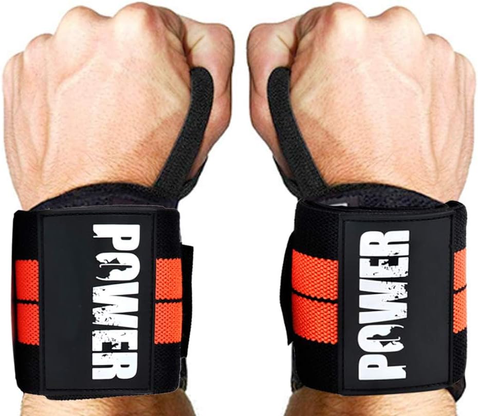 POUNDSAYA Correas de muñeca para levantamiento de pesas de 17 pulgadas, soporte de muñeca de calidad profesional con lazo para el pulgar resistente,