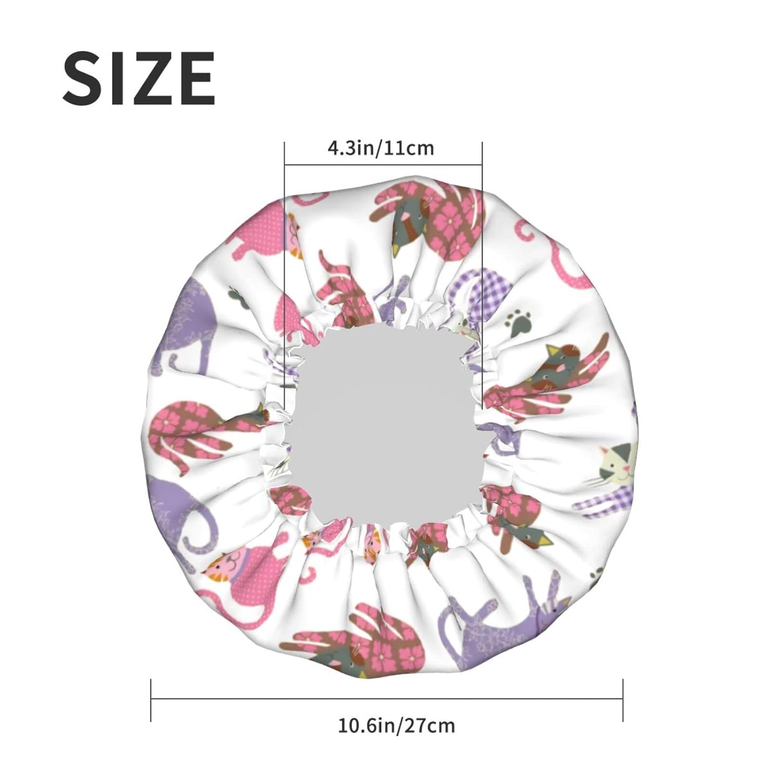 Gorro de ducha, gorro de ducha reutilizable para mujer, cabello largo, doble capa impermeable, protector de pelo para niños, niñas y mujeres, 1