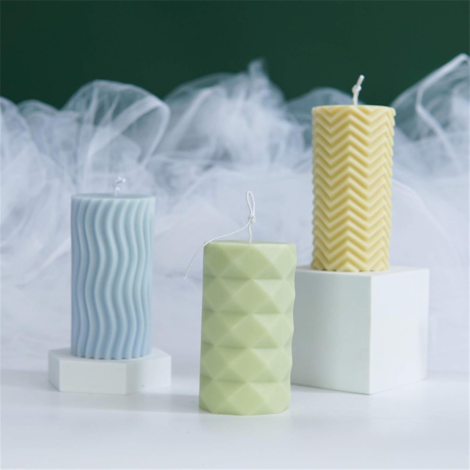Moldes de silicona cilíndricos creativos, moldes para hacer velas, moldes de velas perfumadas de silicona para manualidades o moldes de jabón para