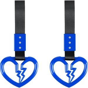 2 correas para manija de automóvil en forma de corazón roto para colgar parachoques trasero, anillo de advertencia decorativo para metro, tren de 2 correas para manija de automóvil en forma de corazón roto para colgar parachoques trasero, anillo de advertencia decorativo para metro, tren de