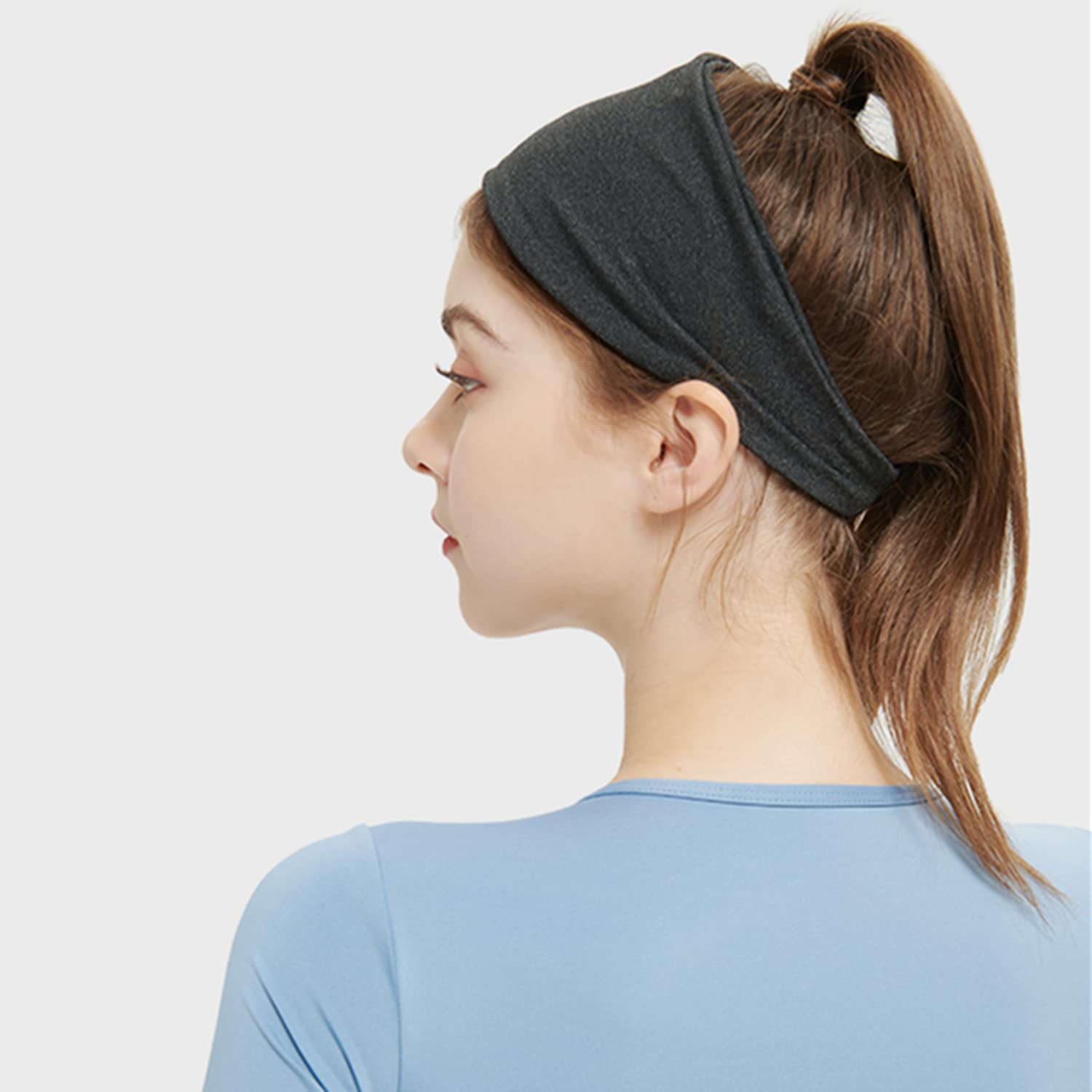 Paquete de 18 diademas para mujer, bandas anchas antideslizantes para el cabello, para entrenamiento, correr, turbante, elástico para yoga