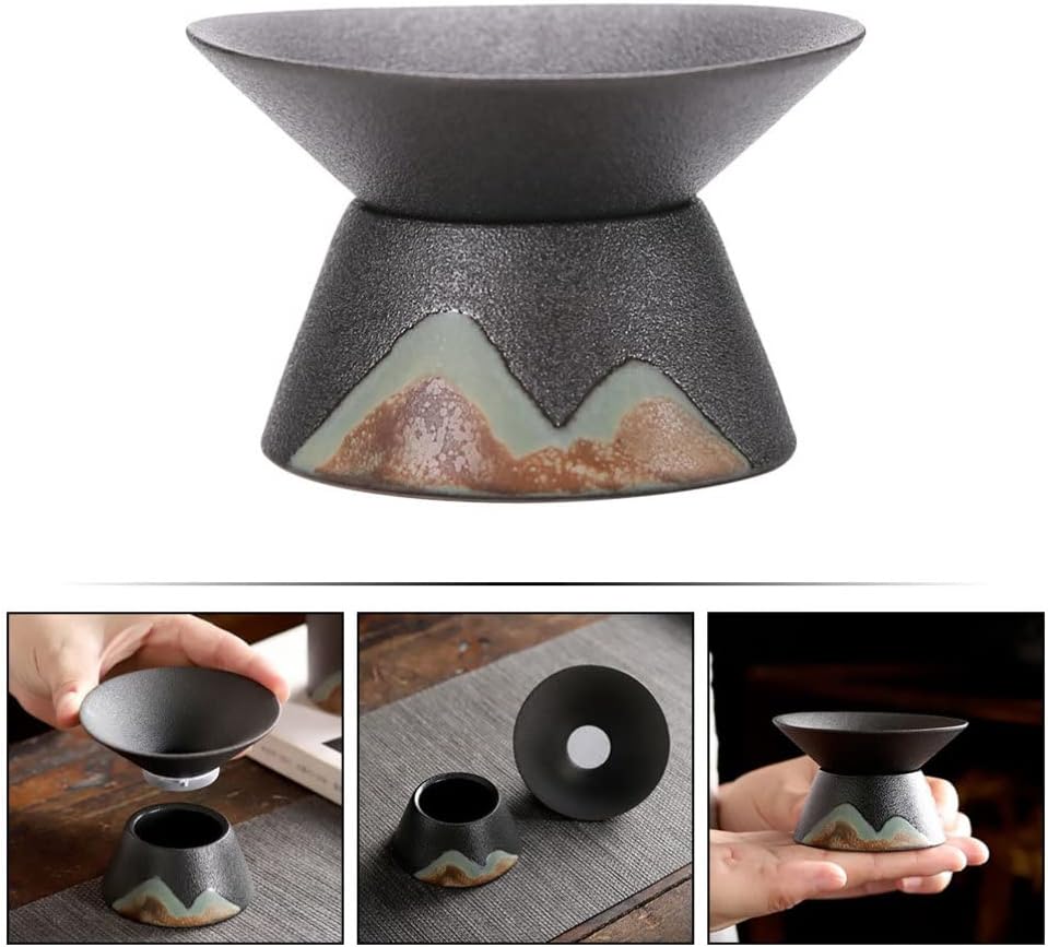 ULTNICE Infusor de taza de té de malla, infusor de filtro de té, colador de té cerámica suelta, malla de té, infusor de té chino, utensilios de té