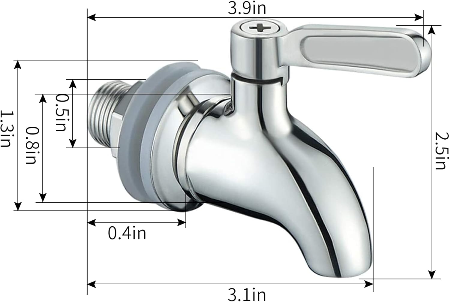 Beverage Dispenser Replacement Spigot,Jeonestan Stainless Steel Polished FinishedSpout for Drink Dispenser Water Dispenser Faucet (1)