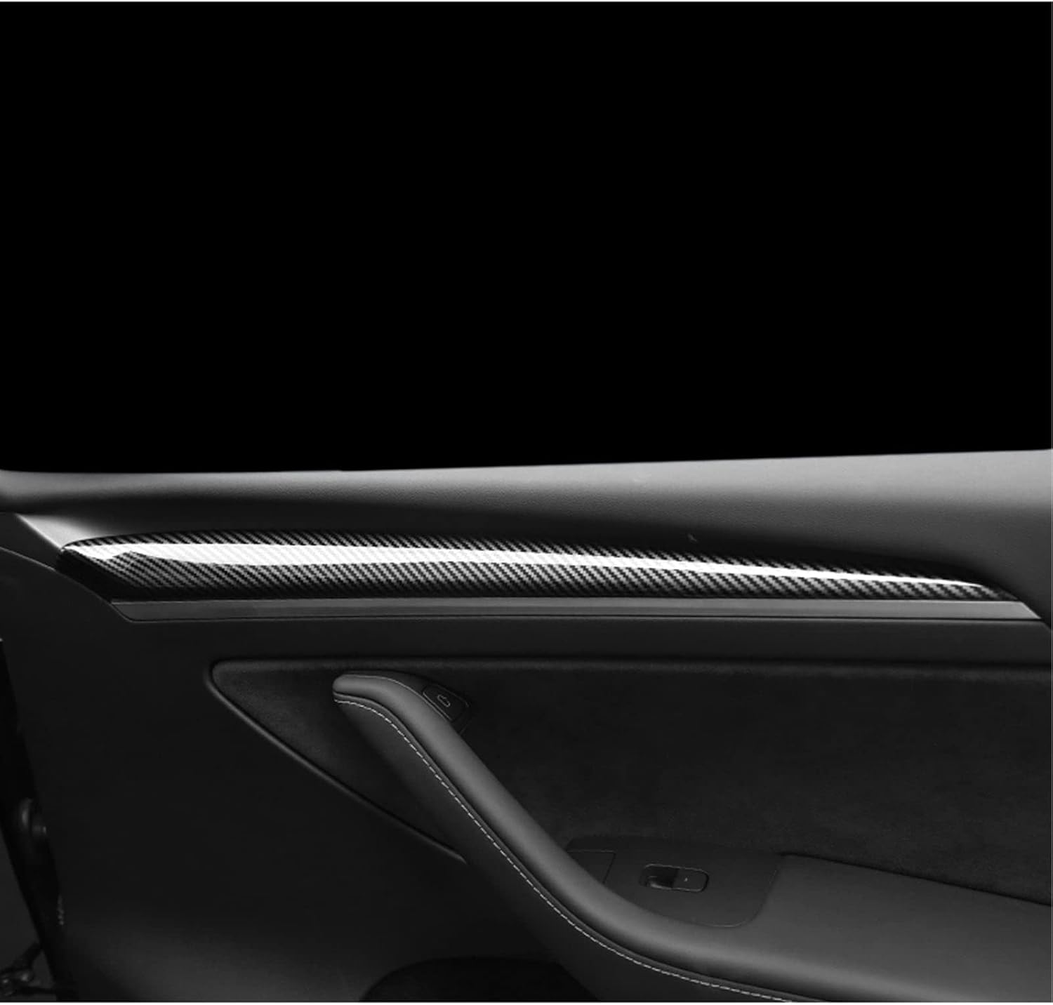 Xotic Tech – Tapa para puerta interior, patrón de fibra de carbono brillante, compatible con Tesla Model 3 2021 en adelante, modelo Y 2020 en