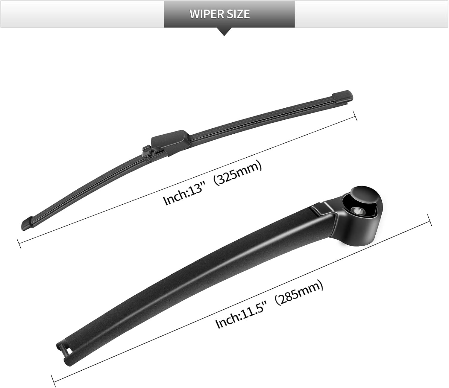 Repuesto para Volkswagen Tiguan 2009-2017 Conjunto de limpiaparabrisas trasero y brazo