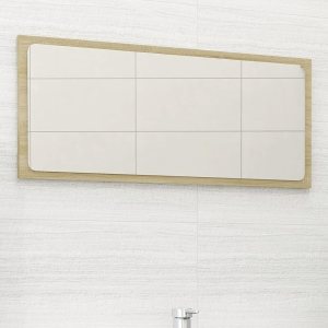 Tidyard Espejo de pared con marco de aglomerado, espejo acrílico para baño, roble Sonoma para entrada, pasillo, vestidor, sala de estar, dormitorio, Tidyard Espejo de pared con marco de aglomerado, espejo acrílico para baño, roble Sonoma para entrada, pasillo, vestidor, sala de estar, dormitorio,