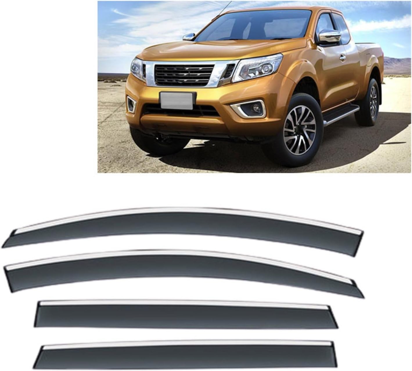 Protector de lluvia de automóvil, para Nissan Navara NP300 D23 2015-2022 – Protectores de lluvia para ventana de automóvil, protector de lluvia para