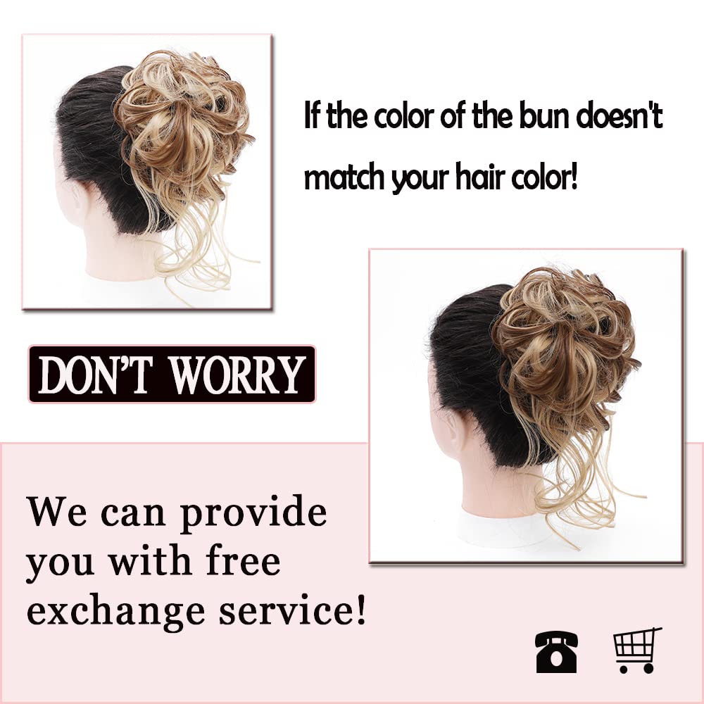 Extensiones de moño desordenado con banda elástica de goma elástica, moño rizado, moño desordenado y desordenado, moño desordenado para mujeres