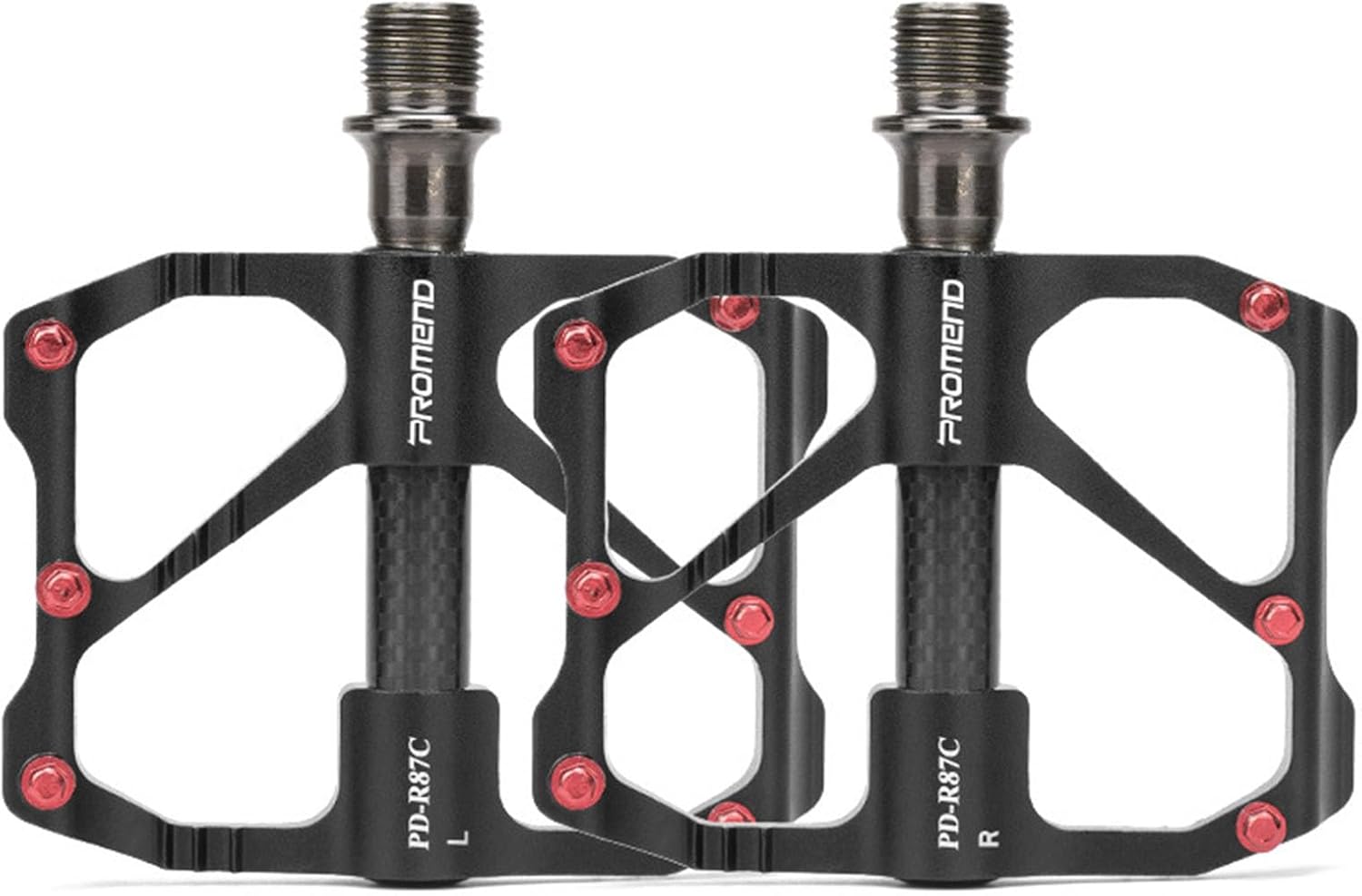 AleGuLu Pedales de bicicleta de montaña Pedales de bicicleta de aleación de aluminio 3 rodamientos de fibra de carbono tubo de eje ligero para